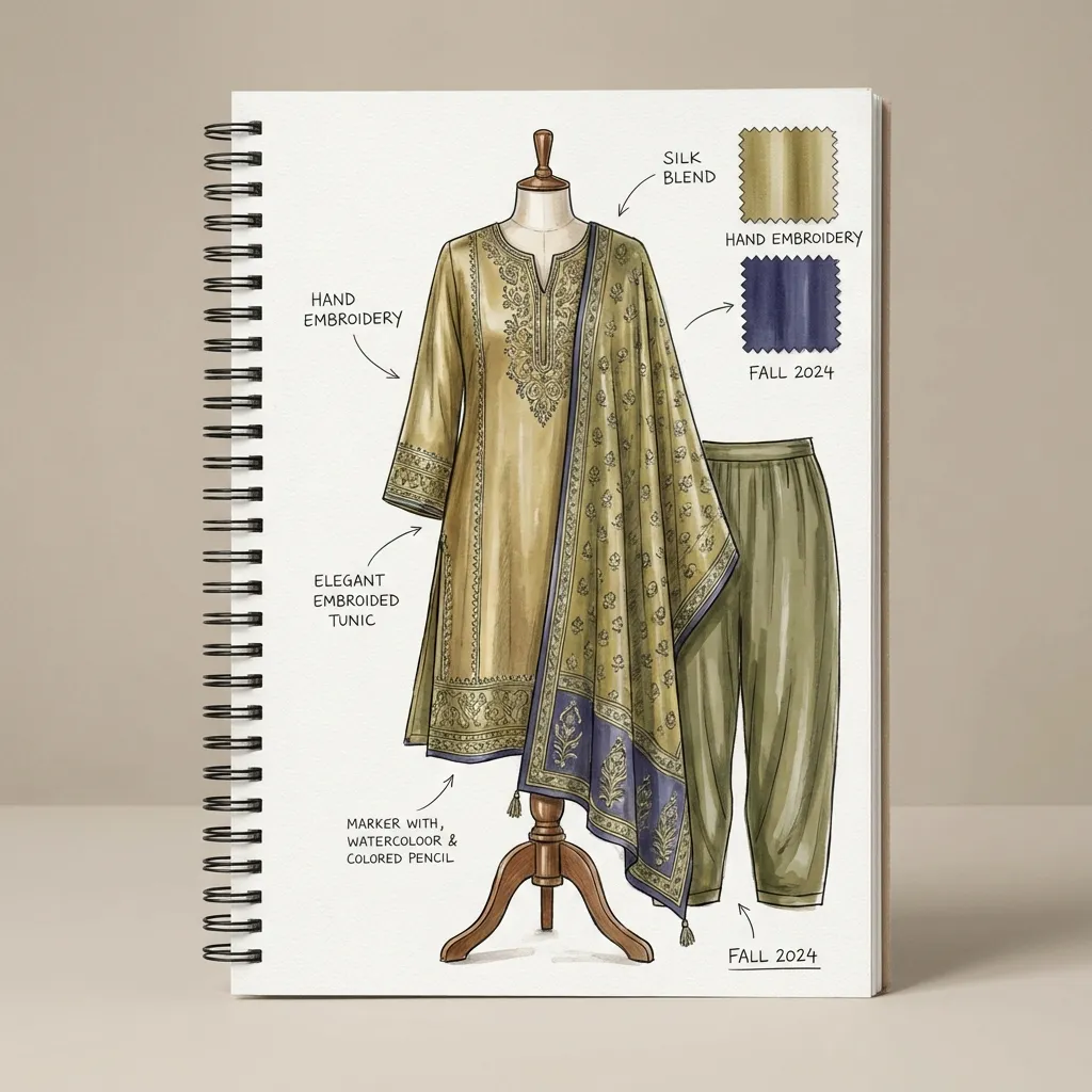 Custom Salwar Kameez Design Sketch